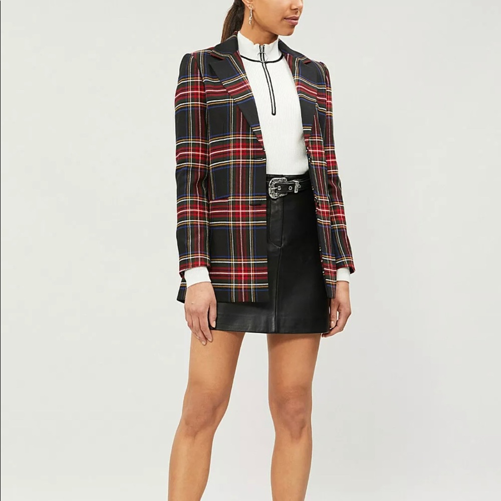 Maje plaid twill blazer/like Dior fall winter 2019